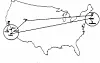ARPANET i juni 1970. Foto: Heart, F., McKenzie, A., McQuillian, J., and Walden, D., ARPANET Completion Report, Bolt, Beranek and Newman, Burlington, MA, January 4, 1978.
