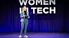 Wilma Emanuelsson på scenen under Women in Tech i Stockholm i mai.