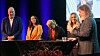Stein-Erik Vellan (Telia), Birgitte Engebretsen (Telenor), Charlotta Rehman (Globalconnect), Toril Nag (Lyse) fikk hjelp av debattleder Torgeir Waterhouse til å ta for seg utfordringene i telebransjen, under Inside Telecom-konferansen tirsdag.