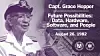 Illustrasjon laget av NSA for foredraget «Future Possibilities: Data, Hardware, Software, and People» som Grace Hopper holdt for NSA-ansatte i august 1982. På bildet har Hopper graden «commodore» i US Navy. Graden ble endret til «rear admiral» (kontreadmiral) i 1985.