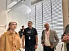 Ventilasjonsrommet leverer kjøling til datahallene, og kaldt var det. Fra venstre: Karianne Tung, Atle Torp, Campus Manager i Stack, og Bjørn Rønning fra Norsk Datasenter Industri. Foto: Ingvild Louise Kjeldsen