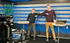 Foredraget om Ocean Data Platform under Build 2021-konferansen var et opptak. Her er Jo Øvstaas fra C4IR Ocean og Eirik Stavelin fra NoA Ignite under innspillingen. Foto: C4IR Ocean