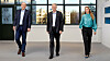 Fra venstre: Teknisk direktør Svein-Egil Nielsen, administrerende direktør Svenn-Tore Larsen og HR-direktør Katarina Finneng i Nordic Semiconductor ønsker firmaets rundt 80 nye wifi-ansatte hjertelig velkommen.