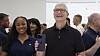 Tim Cook viste fram den nye Iphone-modellen på en presentasjon i California onsdag.