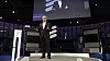 Konsernsjef i Ericsson Börjeg Ekholm kunne presentere litt lavere resultat enn forventet, leveranseutfordringer har ført til at selksapet har økt sine bufferlagre. Bildet er fra en presentasjon på Mobile World Congress i 2017