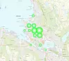 Kart over hvor den bedragerisiktede studenten skal ha operert i Bergen. Illustrasjon: Økokrim