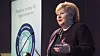 Statsminister Erna Solberg presenterer regjeringens handlingsplan for IKT-sikkerhet på Oslo kongressenter onsdag.