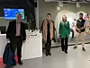 Medlemmer fra utdanningskomiteen fra stortinget besøkte Noroff mandag. Fra venstre: Knut Erik Beyer-Arnesen i Abelia, Marit K. Strand (Sp), Maren Grøthe (Sp) og Noroff-rektor Aage Alexander Foss.