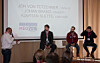 Stedet å være: fra v. ordstyrer Fredrik Syversen fra IKT-Norge, Jon von Tetzchner (Vivaldi/Opera), Johan Brand (Kahoot!) og Kjartan Slette fra Unacast.