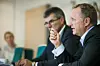 TDC-topp Carsten Dilling besøkte kontoret i Norge forrige uke. Det ledes av Ketil Kivedahl, til venstre i bildet. Bilde: Per Ervland