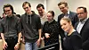 Noe av teamet bak «virtuell økonomiopplæring». F.v.: Student Ole Midthun, student Jonas Rokke, Jesper Foss/«Jesper på hjul», student Silje Næss Kroken, innovasjonssjef i Sparebank 1 Østlandet Christian Fjestad, prosjektleder fra Eon Reality Kristine Kvam og administrerende direktør i Eon Reality Knut Henrik Aas. Foto: Sparebank 1 Østlandet