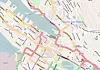 Slik ser sentrale Bergen ut med brukerskapte kartdata i Bing Maps med OpenStreetData.