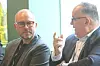 Fra venstre: Teknologidirektør Christopher Frenning i Microsoft Norge og norgessjef Geir Arne Olsen i Netcompany. Foto: Are Thunes Samsonsen