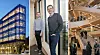 Systemutviklere: – Vi trives bedre i de nye og lysere lokalene, enn der vi gjorde før, sier Tormod Boga (foran) og Daniel Nyvik.