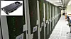 Serverrack som utgjør NTNUs superdatamaskin «Vilje». Innfelt er skjermkortet GeForce GTX 670 fra Nvidia.