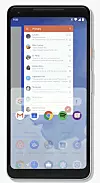 Den nye systemnavigasjonen i Android P dreier seg kun om hjemknappen nederst i midten. Illustrasjon: Google