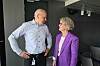 Sigve Brekke og Benedicte Schilbred Fasmer i forbindelse med pressekonferanse om ny konsernsjef i Telenor Group 23.05.2024