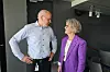 Sigve Brekke og Benedicte Schilbred Fasmer i forbindelse med pressekonferanse om ny konsernsjef i Telenor Group 23.05.2024