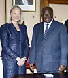 IBMs toppsjef Ginni Rometty møtte mandag Kenyas president Mwai Kibaki for å markere storsatsingen i Afrika. Bilde: IBM