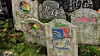 Inngjerdet gravplass for enkelte nedlagte Google-produkter i lokalene til Google Seattle.