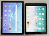 Huawei Mediapad M5 (til venstre) ved siden av iPad 9,7'. Foto: Kurt Lekanger