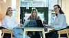 Vilde Nylund Johnsen (t.v.), Karianne Kjønås og Thea Thomassen er godt fornøyd med oppgaven de skrev sammen i IT-drift og informasjonssikkerhet på NTNU Gjøvik.