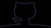 Mørk utgave av Github-maskotten Octocat.