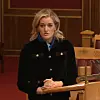 Justisminister Emilie Enger Mehl (Sp). Skjermbilde: Stortinget Nett-TV