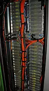 Vilje har 19,5 slike rack, hver med 72 noder. Hver node har 16 prosessorkjerner og 32 gigabyte med minne. Bilde: Harald Brombach