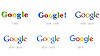Googles ulike logoer mellom 1998 og 2015.