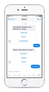 En bot gir brukeren mulighet til å sende strukturerte meldinger i Facebook Messenger.
