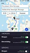 Slik ser brukergrensesnittet i Sammevei-appen ut. Foto: Skjermdump