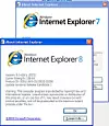 Portable versjoner av Internet Explorer 7 og 8 Release Candidate kjøres samtidig på den samme maskinen.