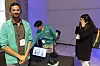 Teknisk direktør og medgründer Akash Raj i Whispp på stand i Barcelona, en måned etter at produktet som gir stemme til de nesten stemmeløse er klart for markedet.