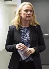 Arbeidsminister Anniken Hauglie var svært fornøyd med å få over 420 millioner kroner til Arbeids- og velferdsetaten. Foto: Sarah McDonald Gerhardsen