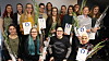 14 av de 25 kvinnene som ble kåret til rollemodeller på Ada Lovelace-dagen. Ikke alle kunne være til stede, men mange fulgte med via livestream. Patricia Aas foran med svart T-skjorte.