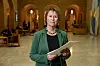 Grete Faremo er leder for EOS-utvalget. Onsdag møtte hun pressen i Stortingets vandrehall. Foto: Arash A. Nejad