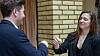 Fistbump: Inga Strümke var synlig fornøyd med Venstres Grunde Almeland og hans holdning til KI, allerede før forslaget kom.
