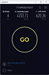 Her en skjermdump fra en av hastighetsmålingene Telia gjorde i testen. 4200 Mbit/s ned og 620 Mbit/s opp. Foto: Telia