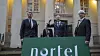 Nortel gikk på Oslo Børs 18. november 2020. Her representert med styreleder Arild Hustad og gründer Christian Pritchard. Foto: Heidi Sævold