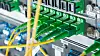 server with fiber optic cables in data center
