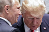 Verken Putin eller Trump har noen grunn til å glede seg over informasjonen som en russisk hacker oppga i en rettssal i Moskva i august i år. Her er de to presidentene avbildet under en APEC-møte i november i år.