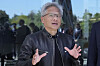 Nvidia-sjef Jensen Huang ved selskapets kontorer i Santa Clara i California.