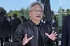 Nvidia-sjef Jensen Huang ved selskapets kontorer i Santa Clara i California.