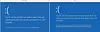 Den falske blåskjermen (til høyre), sammenlignet med den ekte (til venstre) i Windows 8.x og 10. Foto: Microsoft