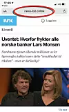 På mobiltelefon kan du også enkelt se hvilket domene du er på. Dette er ikke NRK.no.