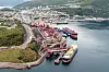 Flyfoto fra Narvik og Narvik havn, september 2017. LKAB i forgrunnen.