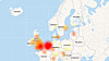 Dette kartet viser områder som er affisert av Office 365-problemene. Norske kunder er også berørt.