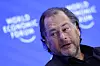 Marc Benioff er personlig investert i selskapet som nå fusjonerer med Oslo-bedriften. Bildet viser Salesforce-gründeren under det 55. årlige møtet for verdens rikeste og mektigste i Davos, arrangert av Verdens økonomiske forum, Sveits, 23. januar 2025. Foto: Yves Herman, Reuters