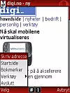 Forsiden til digi.no vist med Opera Mini 4.2 beta.